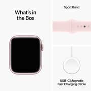 Apple Watch Series 9 GPS 45mm Pink Aluminum Case with Light Pink Sport Band M/L