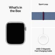 Apple Watch Series 9 GPS 41mm Silver Aluminum Case with Winter Blue Sport Loop
