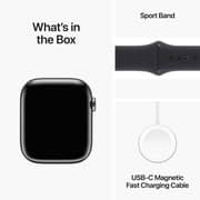 Apple Watch Series 9 GPS + Cellular 41mm Graphite Stainless Steel Case with Midnight Sport Band M/L – Middle East Version