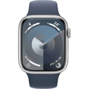 Apple Watch Series 9 GPS + Cellular 45mm Silver Aluminum Case with Storm Blue Sport Band S/M – Middle East Version