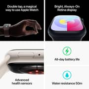 Apple Watch Series 9 GPS + Cellular 45mm Starlight Aluminum Case with Starlight Sport Band M/L – Middle East Version