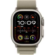 Apple Watch Ultra 2 GPS + Cellular 49mm Titanium Case with Olive Alpine Loop S – Middle East Version