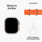 Apple Watch Ultra 2 GPS + Cellular 49mm Titanium Case with Orange Ocean Band – Middle East Version