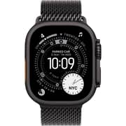 Apple Watch Ultra 3 GPS + Cellular, 49mm Black Titanium Case with Black Titanium Milanese Loop - Small