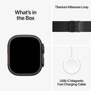 Apple Watch Ultra 3 GPS + Cellular, 49mm Black Titanium Case with Black Titanium Milanese Loop - Small