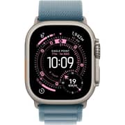 Apple Watch Ultra 3 GPS + Cellular, 49mm Natural Titanium Case with Light Blue Alpine Loop - Medium