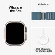 Apple Watch Ultra 3 GPS + Cellular, 49mm Natural Titanium Case with Light Blue Alpine Loop - Medium