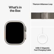 Apple Watch Ultra 3 GPS + Cellular, 49mm Natural Titanium Case with Natural Titanium Milanese Loop - Medium
