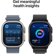 Apple Watch Ultra 3 GPS + Cellular, 49mm Natural Titanium Case with Blue/Bright Blue Trail Loop - S/M