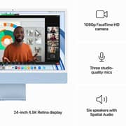 Apple iMac 24-inch (2023) - M3 with 8-Core CPU / 8GB RAM / 512GB SSD / 10-Core GPU / macOS Sonoma / English & Arabic Keyboard / Blue / Middle East Version