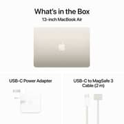 Apple MacBook Air 13-inch (2024) - M2 with 8-core CPU / 16GB RAM / 256GB SSD / 8-core GPU / macOS Sonoma / English Keyboard / Starlight / Middle East Version