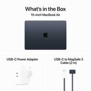 Apple MacBook Air 15-inch (2024) - M3 with 8-core CPU / 8GB RAM / 512GB SSD / 10-core GPU / macOS Sonoma / English Keyboard / Midnight / Middle East Version