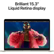 Apple MacBook Air 15-inch (2024) - M3 with 8-core CPU / 8GB RAM / 256GB SSD / 10-core GPU / macOS Sonoma / English Keyboard / Starlight / Middle East Version