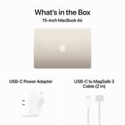 Apple MacBook Air 15-inch (2024) - M3 with 8-core CPU / 8GB RAM / 256GB SSD / 10-core GPU / macOS Sonoma / English Keyboard / Starlight / Middle East Version