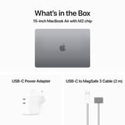 Apple MacBook Air 15-inch (2023) - Apple M2 Chip / 8GB RAM / 256GB SSD / 8-core CPU / 10-core GPU / macOS Ventura / English Keyboard / Space Grey / Middle East Version - [MQKP3ZS/A]