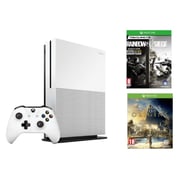 Microsoft Xbox One S Console 1TB White With Assassins Creed Origins & Tom Clancys Rainbow Six Siege DLC Game