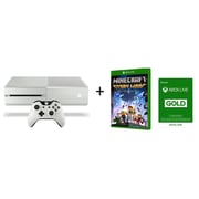Microsoft Xbox One S Console 500GB White ZQ900015 + Minecraft Story Mode DLC Game With 3 Months Live Gold Membership