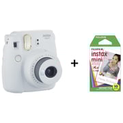 Fujifilm Instax Mini 9 Instant Film Camera Smoky White + 10 Sheets