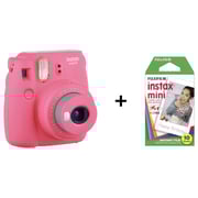 Fujifilm Instax Mini 9 Instant Film Camera Flamingo Pink + 10 Sheets