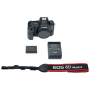 هيكل كاميرا كانون رقمية بعدسة أحادية عاكسة أسود طرازEOS 6D Mark II.