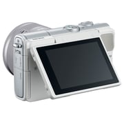 هيكل كاميرا كانون رقمية طراز EOS M100 بدون مرآة أسود مع عدسة EF-M مقاس 15-45 مم ومثبت صورIS وتقنية STM.