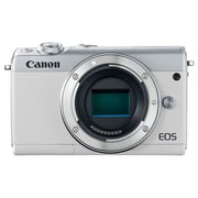 هيكل كاميرا كانون رقمية طراز EOS M100 بدون مرآة أسود مع عدسة EF-M مقاس 15-45 مم ومثبت صورIS وتقنية STM.