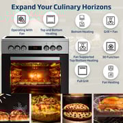 Beko 60x60cm Freestanding Ceramic Electric Cooker, 4 Zones (2 Expandable), 8 Functions, 72L, A+ Rating, Stainless Steel - FSM67320GXS