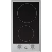 Beko 30cm Built-in Ceramic Electric Hob, 2 Zones (Domino), Stainless Steel - HDCC32200X