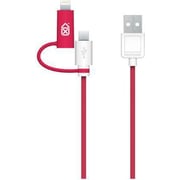 Case Scenario PACAB2UL02 Pantone PVC Micro USB Cable W/ Lightning Cable Pink