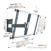 Vogel THIN 545 Extra Thin Full Motion TV Wall Mount 40-65inch Black
