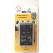Eklasse EKTA2U2S Universal Travel Adapter 2 Socket 2USB 2.1A Output Black