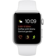 Apple Watch Series 2 - 38mm Stainless Steel Case with White Sport Band
