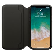 Apple Leather Folio Case Black For iPhone X - MQRV2ZM/A