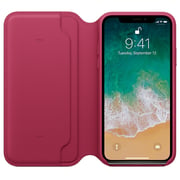 Apple Leather Folio Case Berry For iPhone X - MQRX2ZM/A