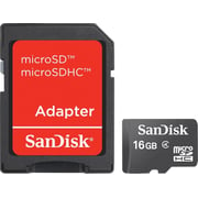 Sandisk SDSDQM016GB35A Micro SD Card 16GB W/ Adaptor