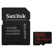 بطاقة من سانديسك إكستريم برو  MicroSDXC 128 جيجابايت مع محول SD