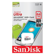 شريحة ذاكرة صغيرة SDXC ألترا أندرويد سعة 16GB فئة 10 نوع Sandisk SDSQUNS064GGN3MN