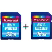 Transcend TS32GWSDHC10 WiFi SD Card 32GB + TS16GWSDHC10 WiFi SD Card 16GB