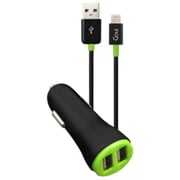 Goui GCK4ABK EVE+ 4.8A Dual USB Car Charger W/Lightning Cable Black