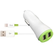 Goui GCK4AWHT EVE + 4.8A Dual USB Car Charger W/Lightning Cable White