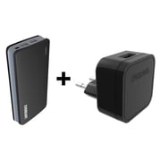 Eveready PPA10000EBK4 Power Bank 10000mAh Black + ACA1BUKEMC3 Wall Charger Black