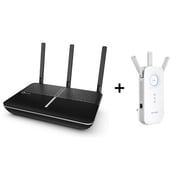TP Link C2300 AC2300 Wireless MU-MIMO Gigabit Router + RE450 AC1750 WiFi Range Extender