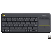 لوحة مفاتيح لاسلكية لوجيتك بلس تعمل باللمس اللون الأسود 920007153 K400
