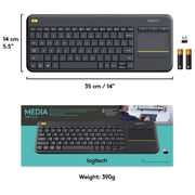 Logitech 920007153 K400 Plus Wireless Touch Keyboard Black