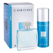 Azzaro Chrome Travel Gift Set For Men (Azzaro Chrome 100ml EDT + Deodorant Spray 150 ml)