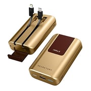 Iwalk Power Bank 10000mAh Gold With Built In Cables & Mobile Stand