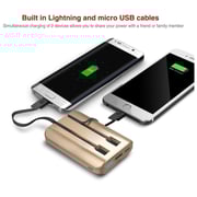 Iwalk Power Bank 10000mAh Gold With Built In Cables & Mobile Stand