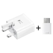 Samsung EP-TA20 Home Travel Adapter White +  EE-GN930 USB A to C Type Adapter White