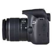 كاميرا رقمية كانون بعدسة أحادية عاكسة سوداء طرازEOS 2000D سوداء مع عدسة كيت مقاس 18-55 مم ومثبت صورIS II.