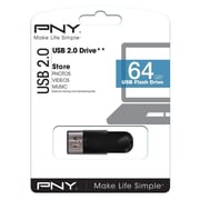 PNY Attache 4 USB Flash Drive 64GB Black FD64GATT4EF